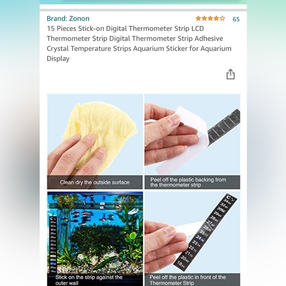 Zonon 15 Pieces stick-on Digital LCD Thermometer Adhesive Strip for Fish Tank - Picture 4 of 9